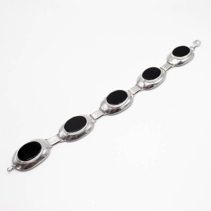 Bransoletka srebrna z onyksem 