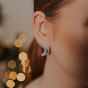 Kolczyki srebrne księżyce 