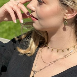 Kolczyki srebrne pozłacane kółka z wiszącymi monetami