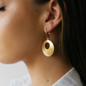 Duże kolczyki koła srebrne pozłacane